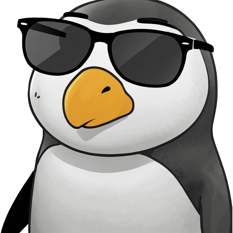 penguin with sunglasses  emoji