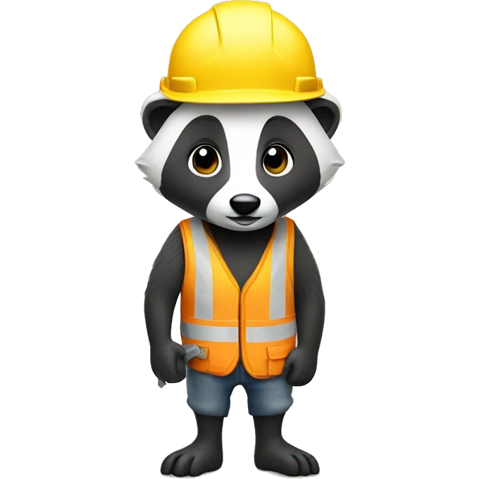 badger dressed as construction worker emoji