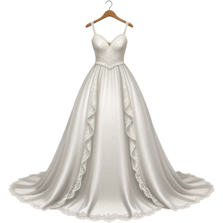 White sparkly wedding dress on a hanger emoji