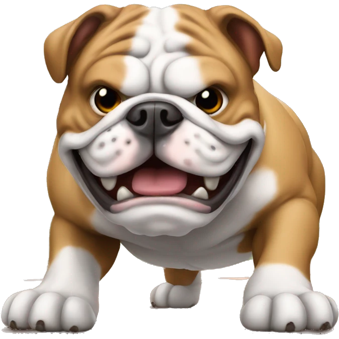 English bulldog playing football emoji