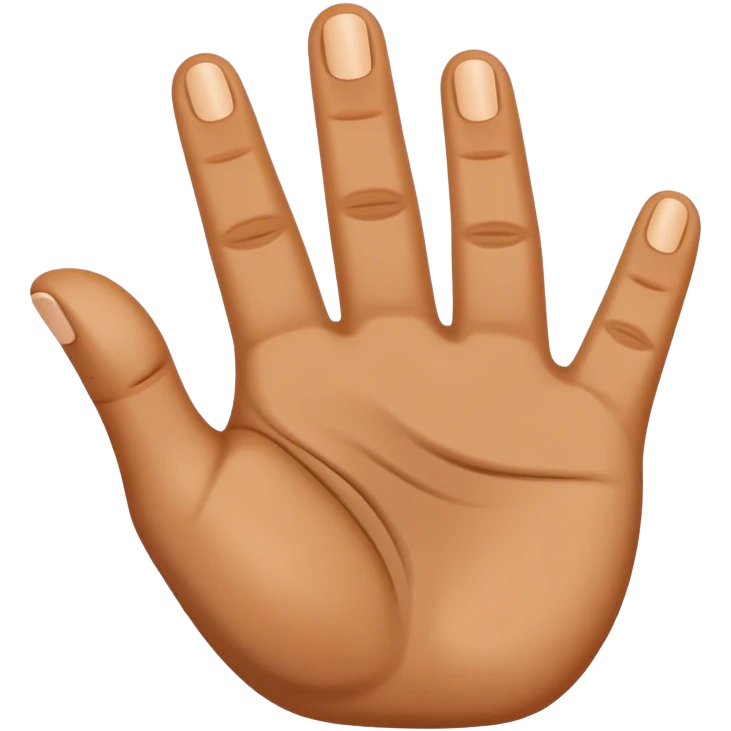 One hand with 4 fingers up and the thumb folded down emoji