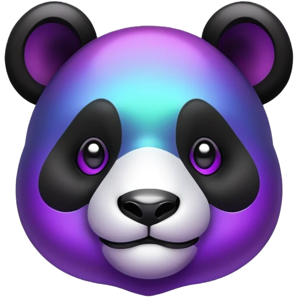 Dark iridescent panda emoji