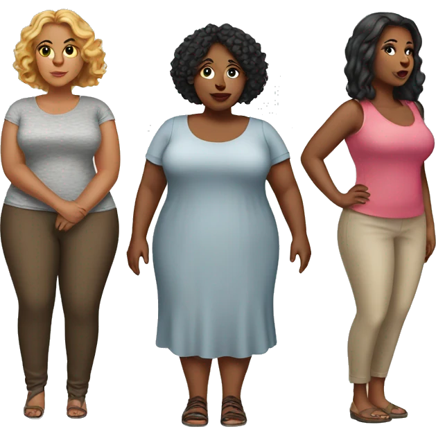 five women plus size emoji