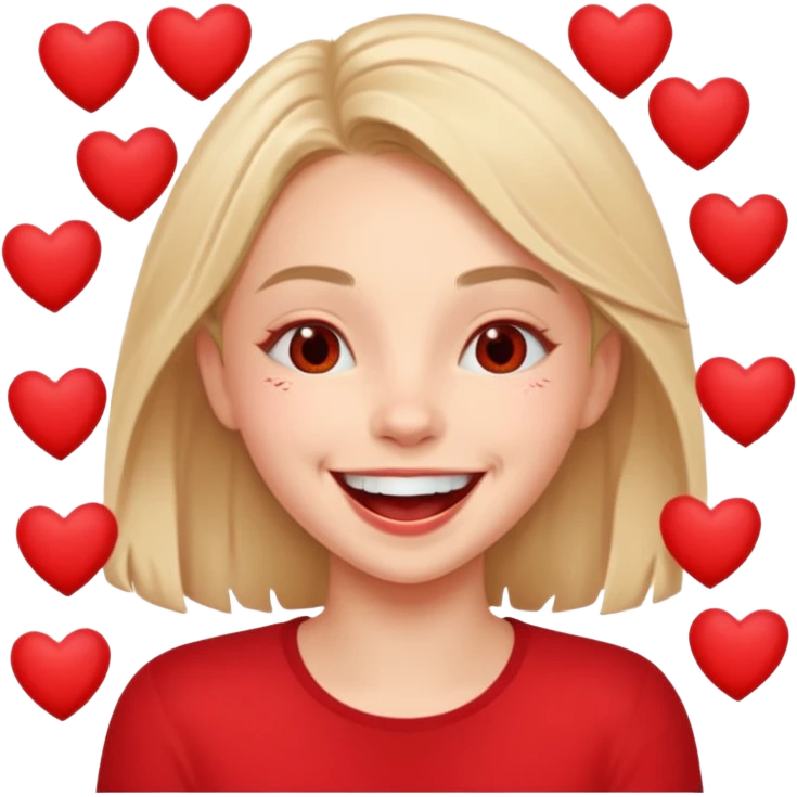 cara riéndose con muchos corazones a su alrededor  emoji