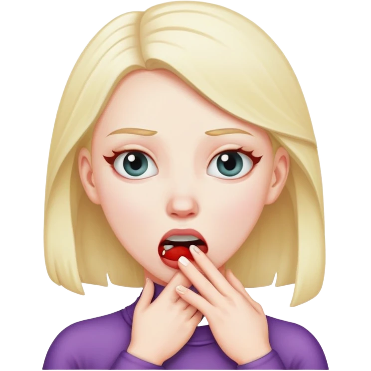 white girl choking self out emoji
