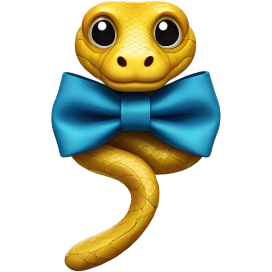 A snake wearing a bow tie and shoes  emoji