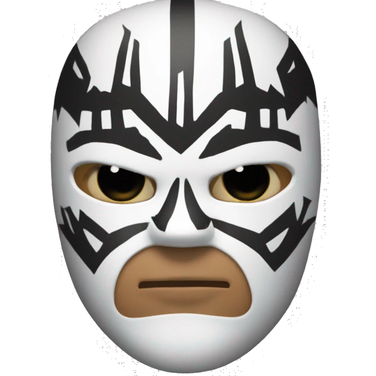 mascara de lucha libre blanca con aleta superior emoji