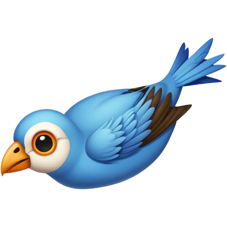 a bird which has died and is lying on its back with cartoon x's in the eyes emoji
