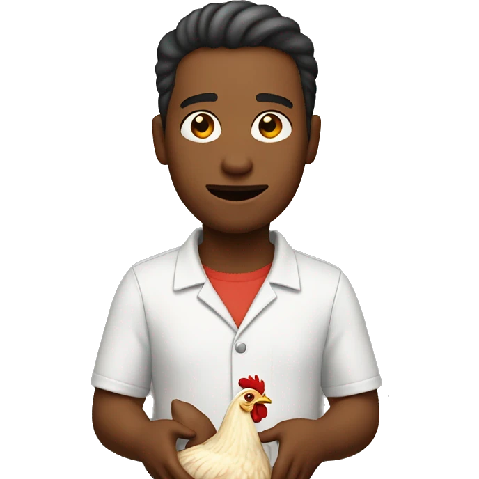A person holding a chicken ￼ emoji