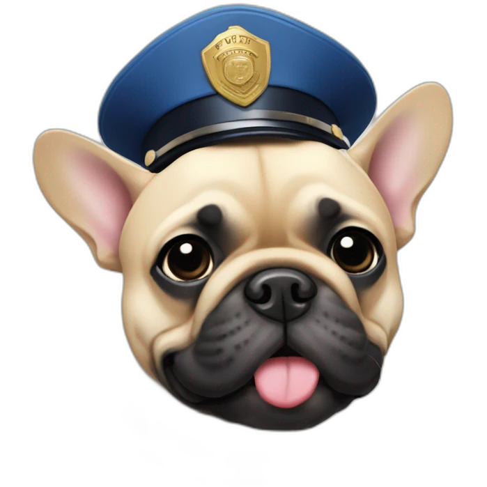 French bulldog police emoji