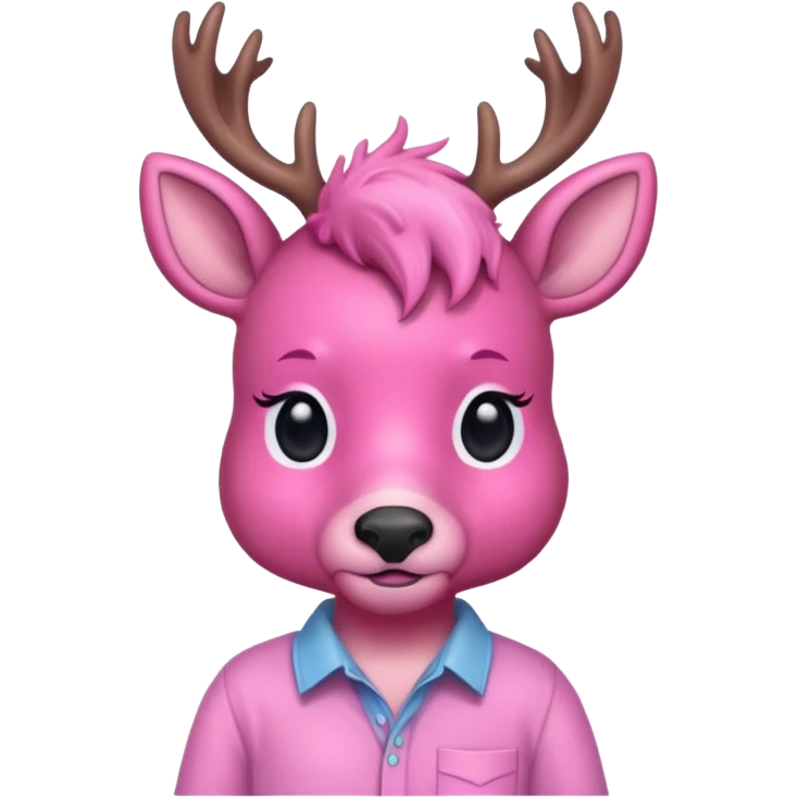 pink deer with shirt  emoji
