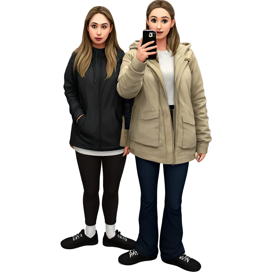 girls taking a selfie together emoji