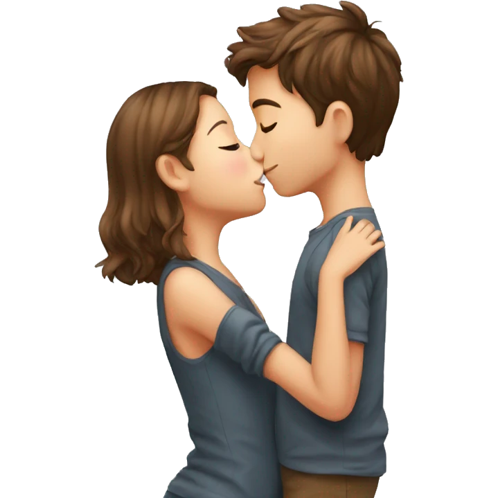 Cute boy kissing girl  emoji