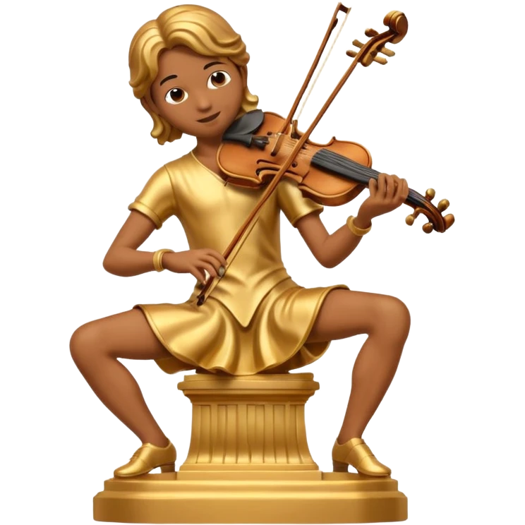 golden statue playing violin emoji