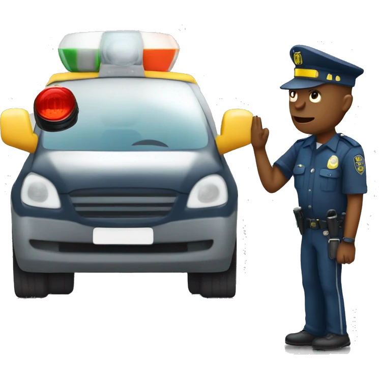 driver being fined by a traffic police officer emoji