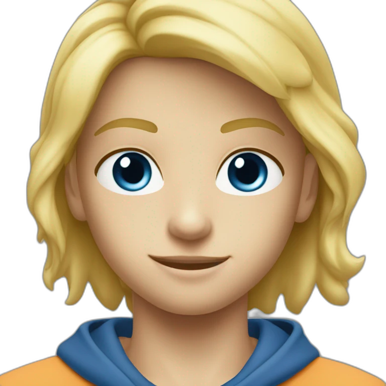 Garçon blond au yeux bleu qui porte des nike emoji