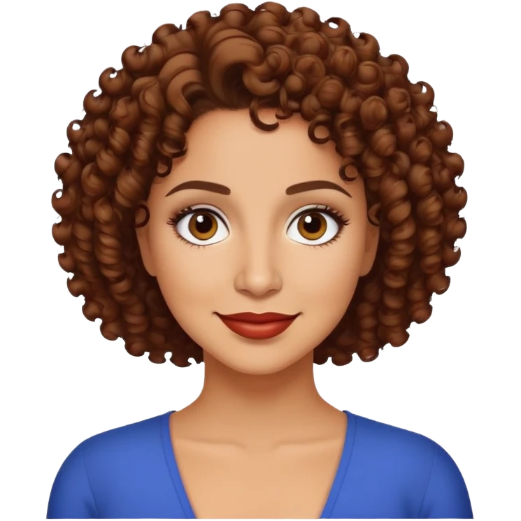 Puerto Rican actress Marian Pabón with short curly hair, expressive eyes, warm smile, middle-aged Latina woman emoji