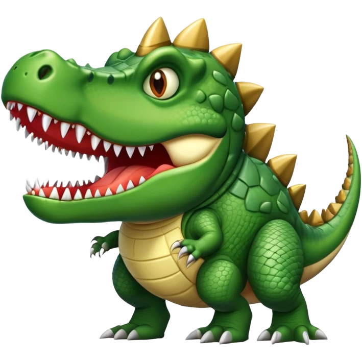 A hybrid creature that's part bomb, part dinosaur, and part crocodile emoji