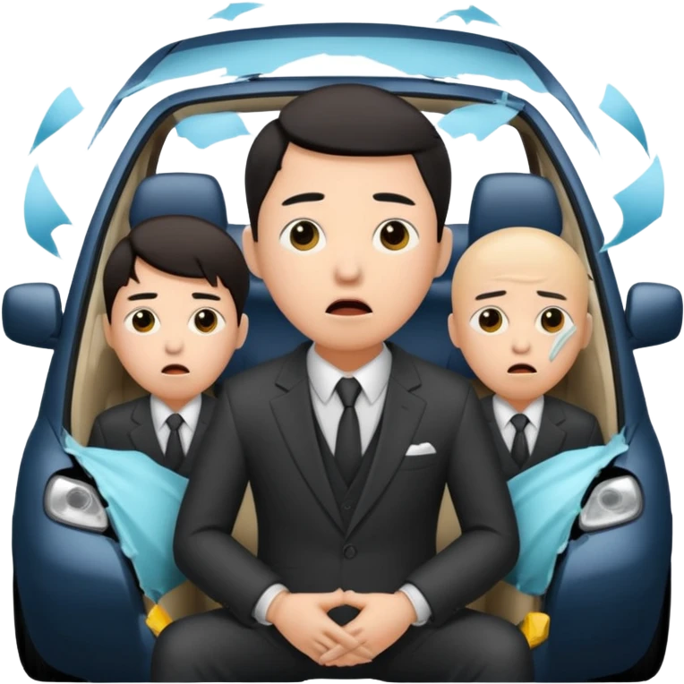 Chinese driver in accident emoji