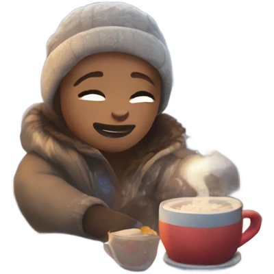 snowy day with heavy winter cozy feels emoji