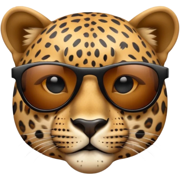 leopard in black sunglasses emoji