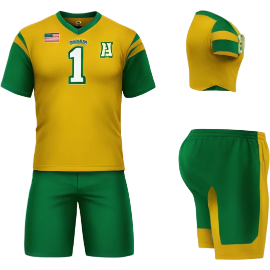 green and gold norfolk State University shirt and short  emoji