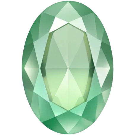 1 pastel green gemstone oval shape  emoji