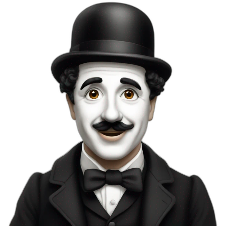 charlie chaplin with no hat emoji