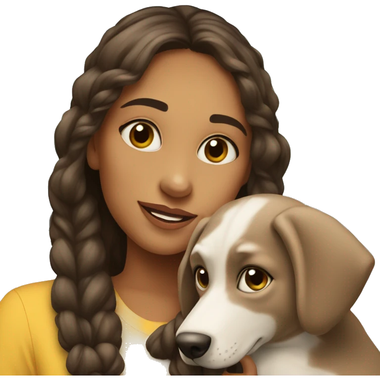 menina com seu cachorro emoji
