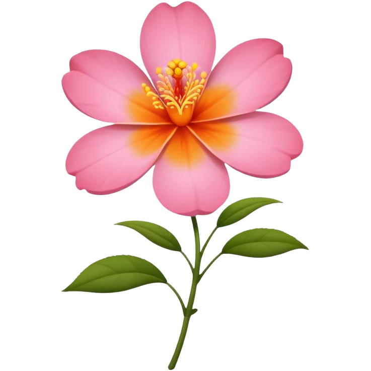 Flor de Hawái rosa y en el medio naranja  emoji