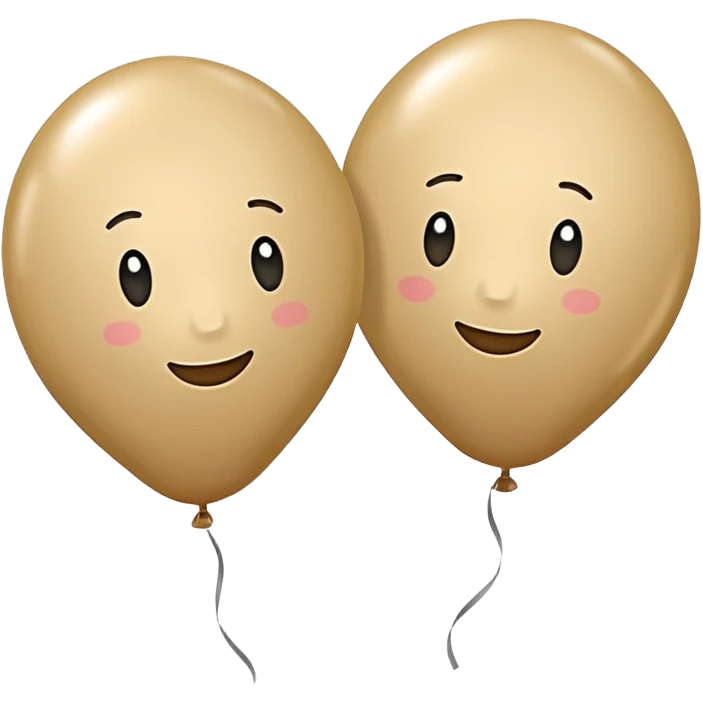 Two beige balloons left up, right down emoji