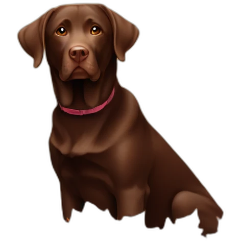 Chocolate labrador in autumn landscape emoji