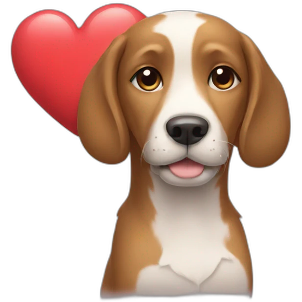 Dog with heart emoji
