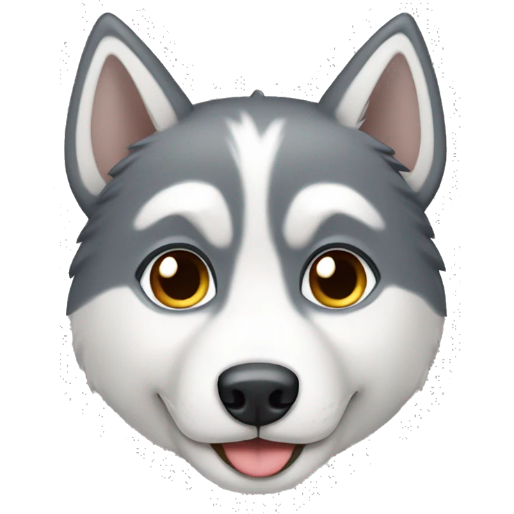 Husky blanco y gato gris  emoji