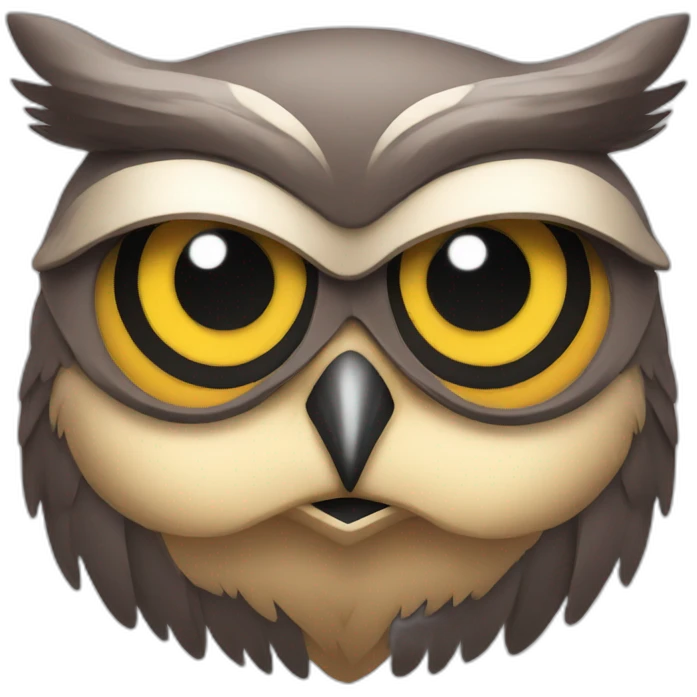 an owl with muscles smiling emoji