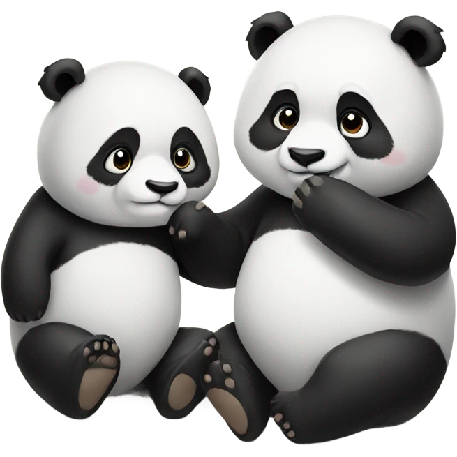Panda touching panda emoji