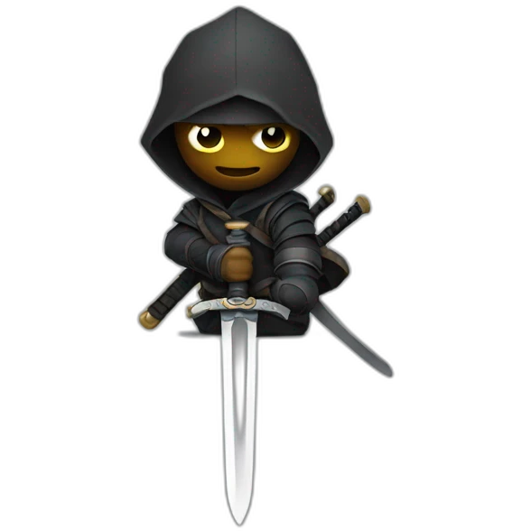 github mascot, with a ninja sword emoji