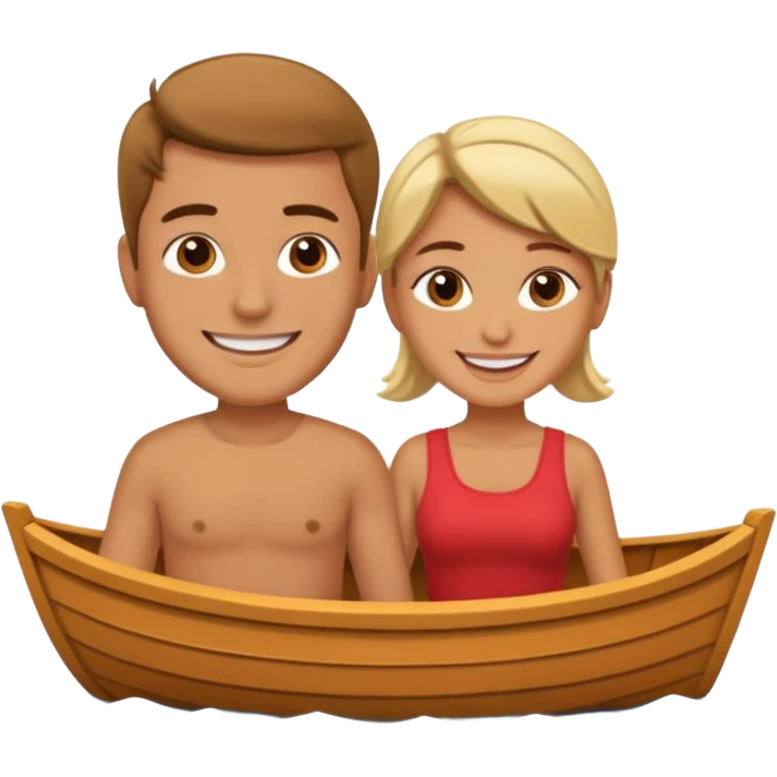 A couple in a boat  emoji