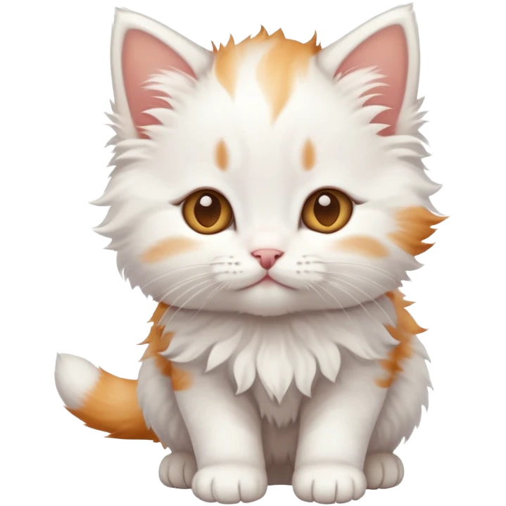 White kitten with some ginger on its head full body photo emoji