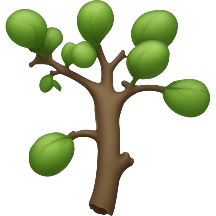 1 (stick) slightly rotate to the left ad has 2 branches emoji