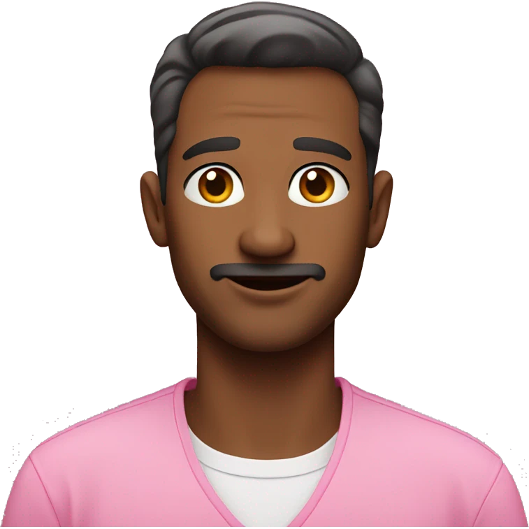 confident man in pink shirt emoji