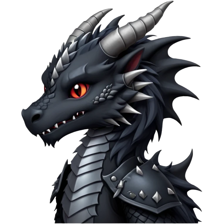 Gothic Badass Edgy Dark Mysterious Mystical Dragon-Beast-Fursona emoji