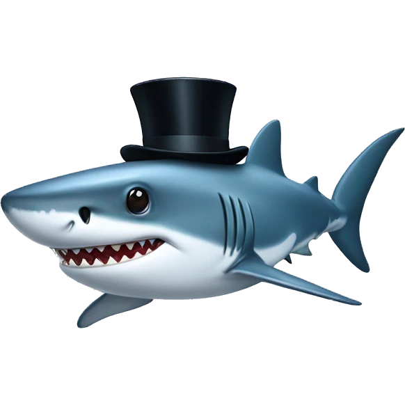 Shark with a top hat emoji
