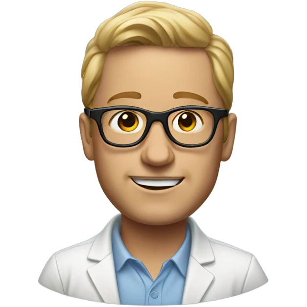 realistic portrait of a Marty with glasses emoji