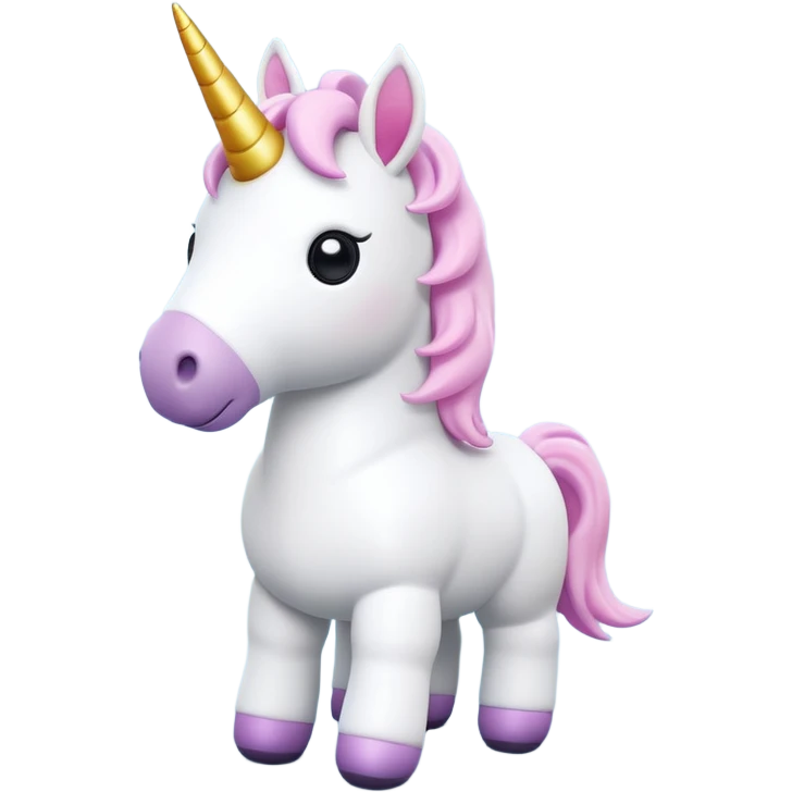 white unicorn toy facing camera full body emoji