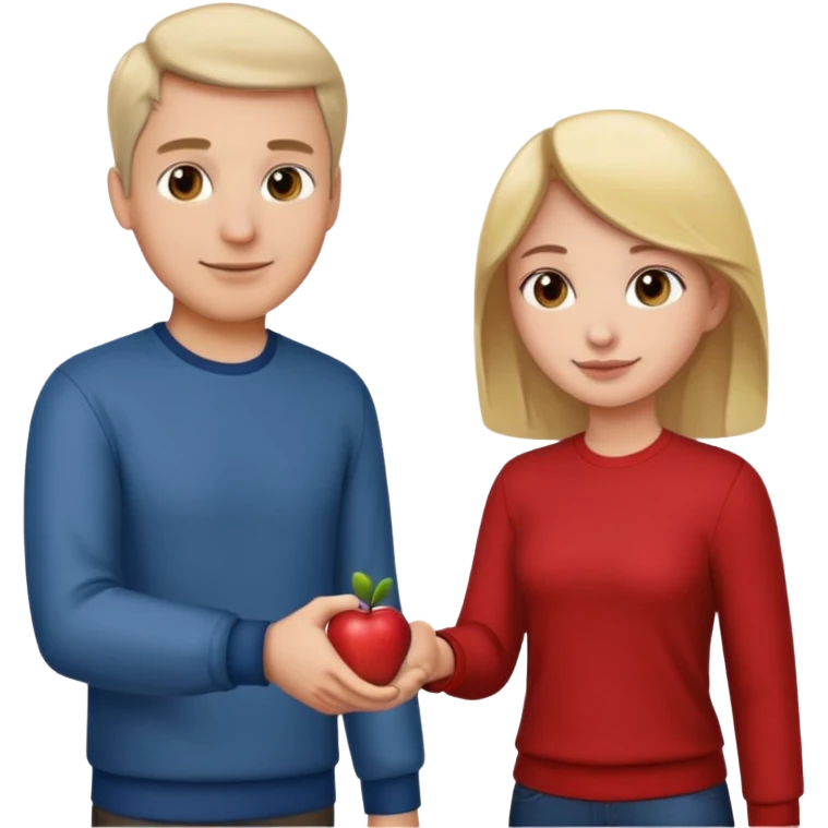 a man in casual clothes shaking hands with a girl, apple emoji style emoji