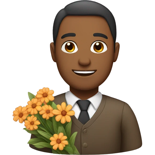 Husband with flowers  emoji