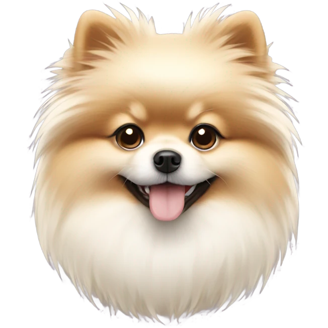 Fluffy pom white and cream emoji