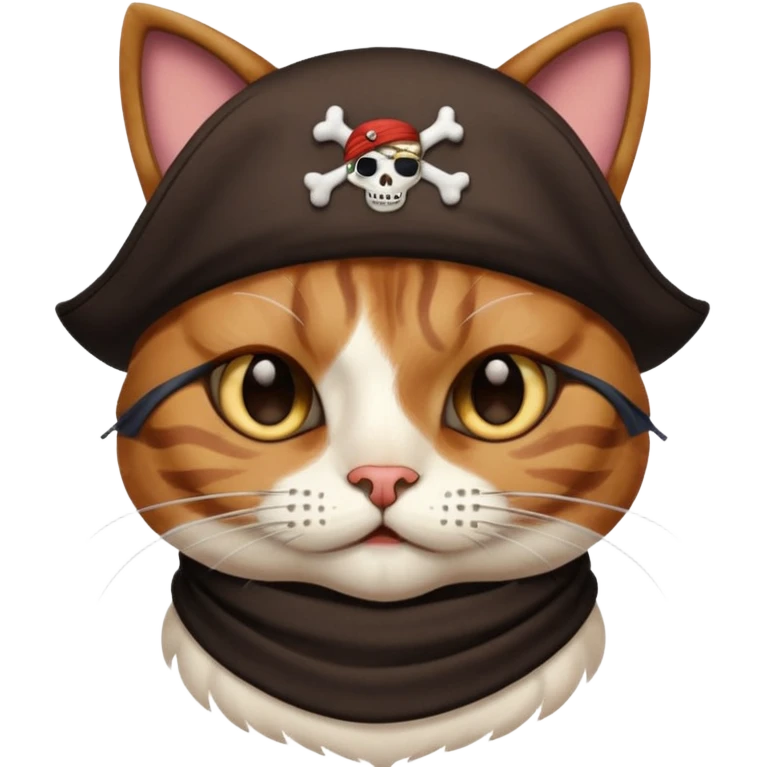 pirate cat with human body one eye mask emoji
