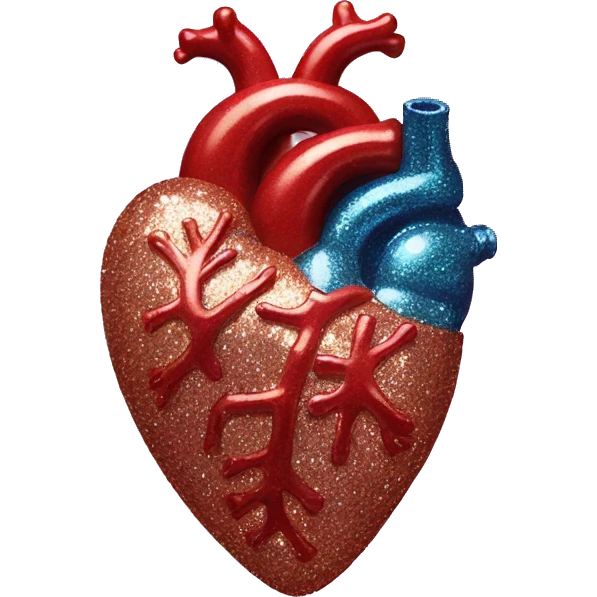 Glitter anatomical heart emoji